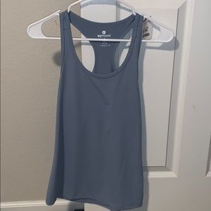 gray/blue athletic tank